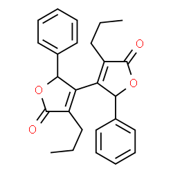 ChemSpider 2D Image | 2,2'-Diphenyl-4,4'-dipropyl-3,3'-bifuran-5,5'(2H,2'H)-dione | C26H26O4