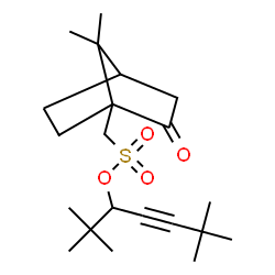 ChemSpider 2D Image | 2,2,6,6-Tetramethyl-4-heptyn-3-yl (7,7-dimethyl-2-oxobicyclo[2.2.1]hept-1-yl)methanesulfonate | C21H34O4S