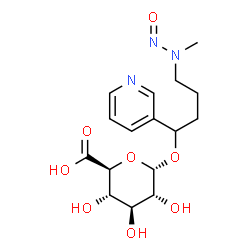 ChemSpider 2D Image | 4-[Methyl(nitroso)amino]-1-(3-pyridinyl)butyl alpha-D-glucopyranosiduronic acid | C16H23N3O8