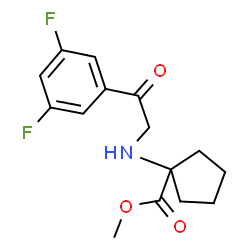 ChemSpider 2D Image | Methyl 1-{[2-(3,5-difluorophenyl)-2-oxoethyl]amino}cyclopentanecarboxylate | C15H17F2NO3