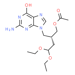 ChemSpider 2D Image | (2R)-2-[(2-Amino-6-hydroxy-9H-purin-9-yl)methyl]-4,4-diethoxybutyl acetate | C16H25N5O5