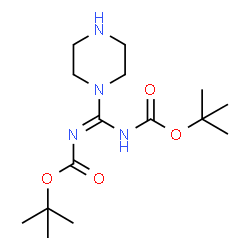 ChemSpider 2D Image | Bis(2-methyl-2-propanyl) [(E)-1-piperazinylmethylylidene]biscarbamate | C15H28N4O4