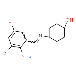 ChemSpider 2D Image | 4-[(E)-(2-Amino-3,5-dibromobenzylidene)amino]cyclohexanol | C13H16Br2N2O