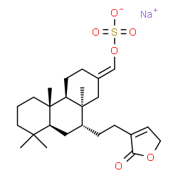 ChemSpider 2D Image | Sodium (E)-{(7alpha,8alpha,13E)-8-methyl-7-[2-(2-oxo-2,5-dihydro-3-furanyl)ethyl]podocarpan-13-ylidene}methyl sulfate | C25H37NaO6S