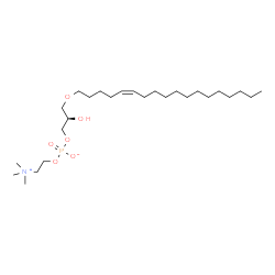 ChemSpider 2D Image | (2R)-2-Hydroxy-3-[(5Z)-5-octadecen-1-yloxy]propyl 2-(trimethylammonio)ethyl phosphate | C26H54NO6P