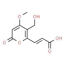 ChemSpider 2D Image | (2E)-3-[5-(Hydroxymethyl)-4-methoxy-2-oxo-2H-pyran-6-yl]acrylic acid | C10H10O6