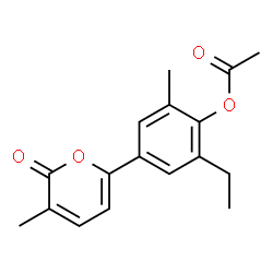 ChemSpider 2D Image | 2-Ethyl-6-methyl-4-(3-methyl-2-oxo-2H-pyran-6-yl)phenyl acetate | C17H18O4