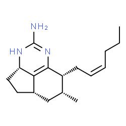 ChemSpider 2D Image | (3aS,5aS,7R,8R)-8-[(2Z)-2-Hexen-1-yl]-7-methyl-3,3a,4,5,5a,6,7,8-octahydrocyclopenta[de]quinazolin-2-amine | C17H27N3
