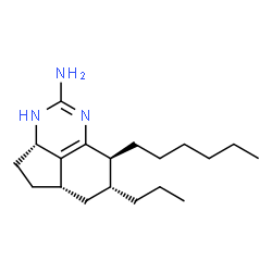 ChemSpider 2D Image | (3aS,5aS,7R,8S)-8-Hexyl-7-propyl-3,3a,4,5,5a,6,7,8-octahydrocyclopenta[de]quinazolin-2-amine | C19H33N3