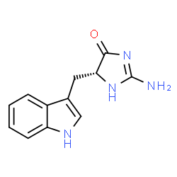 ChemSpider 2D Image | (5R)-2-Amino-5-(1H-indol-3-ylmethyl)-1,5-dihydro-4H-imidazol-4-one | C12H12N4O