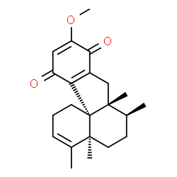 ChemSpider 2D Image | (4aS,7S,7aR,12bR)-10-Methoxy-4,4a,7,7a-tetramethyl-1,2,4a,5,6,7,7a,8-octahydrobenzo[d]fluorene-9,12-dione | C22H28O3