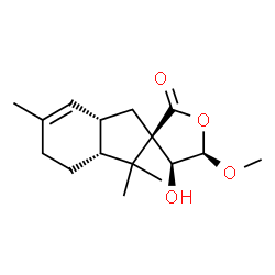 ChemSpider 2D Image | (3R,3a'R,4S,5R,7a'S)-4-Hydroxy-5-methoxy-3',3',6'-trimethyl-1',3',3a',4,4',5,5',7a'-octahydrospiro[furan-3,2'-inden]-2-one | C16H24O4
