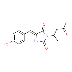 ChemSpider 2D Image | (5Z)-5-(4-Hydroxybenzylidene)-3-(4-oxo-2-pentanyl)-2,4-imidazolidinedione | C15H16N2O4