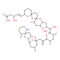 ChemSpider 2D Image | (4E)-5-{2-[{6-[3-(3,10'-Dimethyl-8'H-spiro[piperidine-2,4'-[3,7,12]trioxatricyclo[6.3.1.0~2,6~]dodecan]-8'-yl)-1-propen-2-yl]-2-hydroxy-3,5-dimethyltetrahydro-2H-pyran-2-yl}(hydroxy)methyl]-6-methyldo
decahydrodispiro[furo[3,2-b]pyran-5,2'-furan-5',2''-pyran]-6''-yl}-3-hydroxy-4-pentenoic acid | C46H71NO13
