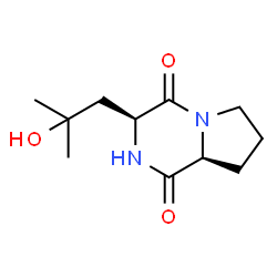 ChemSpider 2D Image | (3S,8aS)-3-(2-Hydroxy-2-methylpropyl)hexahydropyrrolo[1,2-a]pyrazine-1,4-dione | C11H18N2O3