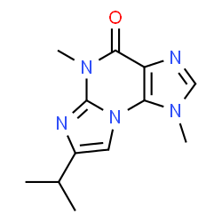 ChemSpider 2D Image | 7-Isopropyl-1,5-dimethyl-1H-imidazo[2,1-b]purin-4(5H)-one | C12H15N5O