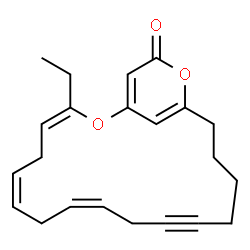 ChemSpider 2D Image | (3Z,6Z,9Z)-3-Ethyl-2,19-dioxabicyclo[16.3.1]docosa-1(21),3,6,9,18(22)-pentaen-12-yn-20-one | C22H26O3
