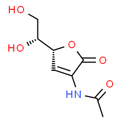 ChemSpider 2D Image | N-{(5R)-5-[(1R)-1,2-Dihydroxyethyl]-2-oxo-2,5-dihydro-3-furanyl}acetamide (non-preferred name) | C8H11NO5