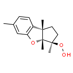 ChemSpider 2D Image | (3R,3aR,8bS)-3,3a,6,8b-Tetramethyl-2,3,3a,8b-tetrahydro-1H-benzo[b]cyclopenta[d]furan-3-yl hydroperoxide | C15H20O3