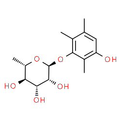 ChemSpider 2D Image | 3-Hydroxy-2,5,6-trimethylphenyl 6-deoxy-alpha-L-mannopyranoside | C15H22O6
