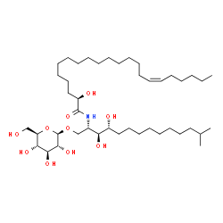 ChemSpider 2D Image | (2R,16Z)-N-[(2S,3S,4R)-1-(beta-D-Glucopyranosyloxy)-3,4-dihydroxy-13-methyl-2-tetradecanyl]-2-hydroxy-16-docosenamide | C43H83NO10