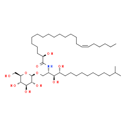 ChemSpider 2D Image | (2R,16Z)-N-[(2S,3S,4R)-1-(beta-D-Glucopyranosyloxy)-3,4-dihydroxy-14-methyl-2-pentadecanyl]-2-hydroxy-16-docosenamide | C44H85NO10