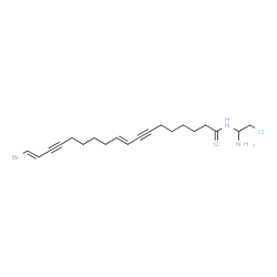 ChemSpider 2D Image | (9E,17E)-N-(1-Amino-2-chloroethyl)-18-bromo-9,17-octadecadiene-7,15-diynamide | C20H28BrClN2O