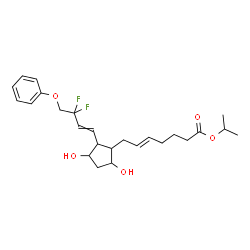 ChemSpider 2D Image | Isopropyl (5E)-7-[2-(3,3-difluoro-4-phenoxy-1-buten-1-yl)-3,5-dihydroxycyclopentyl]-5-heptenoate | C25H34F2O5
