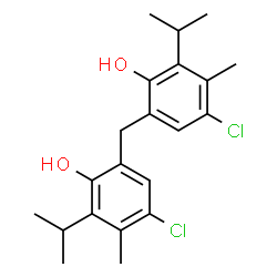 ChemSpider 2D Image | 2,2'-Methylenebis(4-chloro-6-isopropyl-5-methylphenol) | C21H26Cl2O2