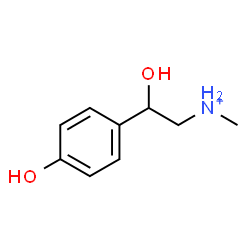 ChemSpider 2D Image | 2-Hydroxy-2-(4-hydroxyphenyl)-N-methylethanaminium | C9H14NO2