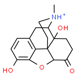 ChemSpider 2D Image | 3,14-Dihydroxy-17-methyl-6-oxo-4,5-epoxymorphinan-17-ium | C17H20NO4