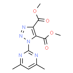 ChemSpider 2D Image | Dimethyl 1-(4,6-dimethyl-2-pyrimidinyl)-1H-1,2,3-triazole-4,5-dicarboxylate | C12H13N5O4