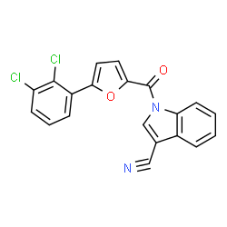 ChemSpider 2D Image | 1-[5-(2,3-Dichlorophenyl)-2-furoyl]-1H-indole-3-carbonitrile | C20H10Cl2N2O2