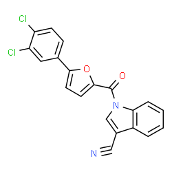 ChemSpider 2D Image | 1-[5-(3,4-Dichlorophenyl)-2-furoyl]-1H-indole-3-carbonitrile | C20H10Cl2N2O2