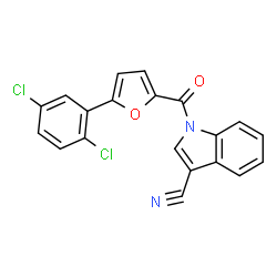 ChemSpider 2D Image | 1-[5-(2,5-Dichlorophenyl)-2-furoyl]-1H-indole-3-carbonitrile | C20H10Cl2N2O2