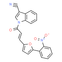 ChemSpider 2D Image | 1-{(2E)-3-[5-(2-Nitrophenyl)-2-furyl]-2-propenoyl}-1H-indole-3-carbonitrile | C22H13N3O4
