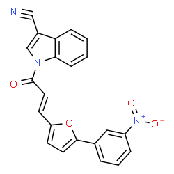 ChemSpider 2D Image | 1-{(2E)-3-[5-(3-Nitrophenyl)-2-furyl]-2-propenoyl}-1H-indole-3-carbonitrile | C22H13N3O4