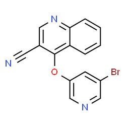 ChemSpider 2D Image | 4-[(5-Bromo-3-pyridinyl)oxy]-3-quinolinecarbonitrile | C15H8BrN3O