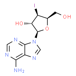 ChemSpider 2D Image | 9-(3-Deoxy-3-iodo-beta-D-xylofuranosyl)-9H-purin-6-amine | C10H12IN5O3