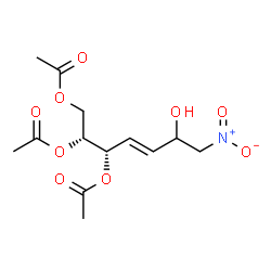 ChemSpider 2D Image | (3E,5S,6R)-2-Hydroxy-1-nitro-3-heptene-5,6,7-triyl triacetate | C13H19NO9