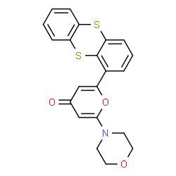 ChemSpider 2D Image | 2-(Morpholin-4-yl)-6-(thianthren-1-yl)-4H-pyran-4-one | C21H17NO3S2