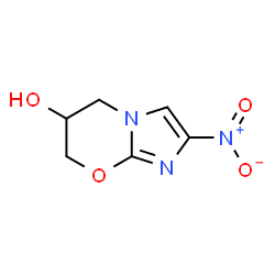 ChemSpider 2D Image | 2-Nitro-6,7-dihydro-5H-imidazo[2,1-b][1,3]oxazin-6-ol | C6H7N3O4