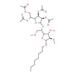 ChemSpider 2D Image | Octyl 2,3,6-tri-O-methyl-5-O-(2,3,5,6-tetra-O-acetyl-beta-D-erythro-hexofuranosyl)-alpha-L-threo-hexofuranoside | C31H52O15