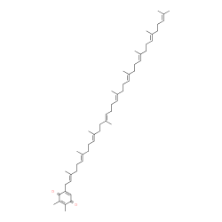 ChemSpider 2D Image | 2,3-Dimethyl-5-[(2E,6E,10E,14E,18E,22E,26E,30E)-3,7,11,14,19,23,27,31,35-nonamethyl-2,6,10,14,18,22,26,30,34-hexatriacontanonaen-1-yl]-1,4-benzoquinone | C53H80O2