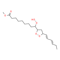ChemSpider 2D Image | Methyl 9-{5-[(1E,3E)-1,3-hexadien-1-yl]-1,2-dioxolan-3-yl}-9-hydroperoxynonanoate | C19H32O6