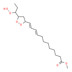 ChemSpider 2D Image | Methyl (9E,11E)-12-[5-(1-hydroperoxypropyl)-1,2-dioxolan-3-yl]-9,11-dodecadienoate | C19H32O6
