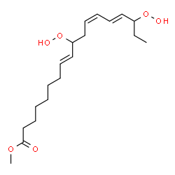 ChemSpider 2D Image | Methyl (8E,12Z,14E)-10,16-bis(hydroperoxy)-8,12,14-octadecatrienoate | C19H32O6