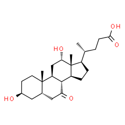 ChemSpider 2D Image | (3beta,5beta,12alpha)-3,12-Dihydroxy-7-oxocholan-24-oic acid | C24H38O5