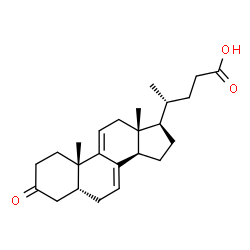 ChemSpider 2D Image | (5beta)-3-Oxochola-7,9(11)-dien-24-oic acid | C24H34O3