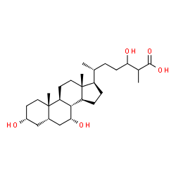 ChemSpider 2D Image | 3alpha,7alpha,24-trihydroxy-5beta-cholestan-26-oic acid | C27H46O5